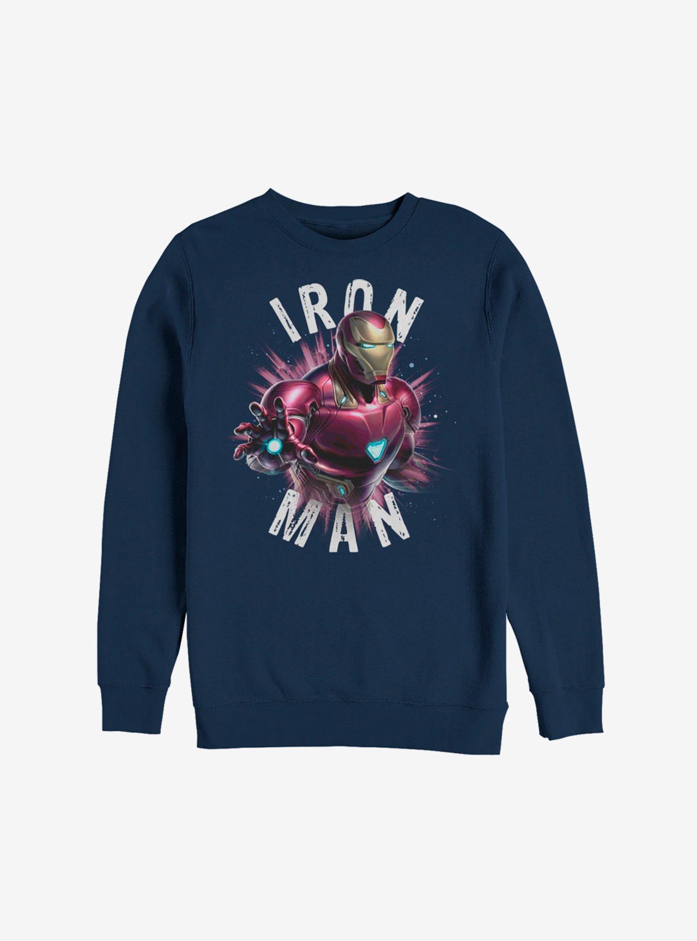 Marvel Iron Man Burst Sweatshirt, NAVY, hi-res