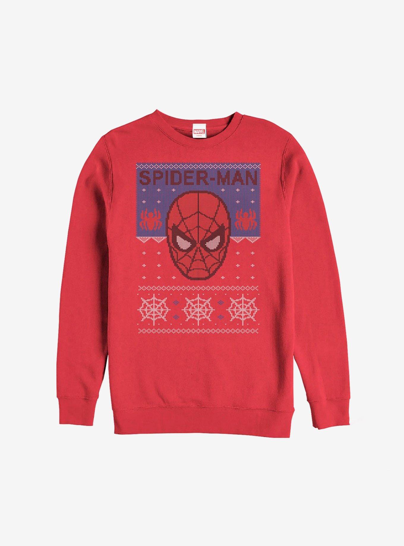 Marvel Spider-Man Christmas Pattern Sweatshirt, BLACK, hi-res