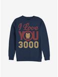 Marvel Iron Man Love You 3000 Icon Face Sweatshirt, NAVY, hi-res
