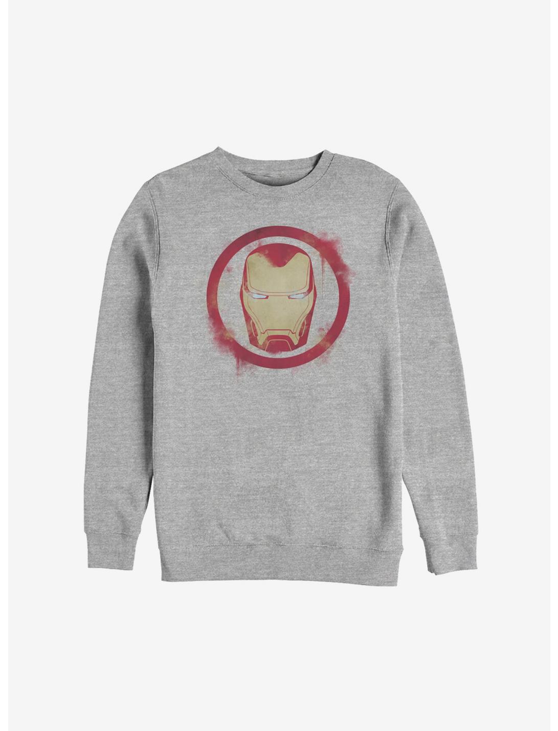 Marvel Iron Man Spray Logo Sweatshirt, ATH HTR, hi-res