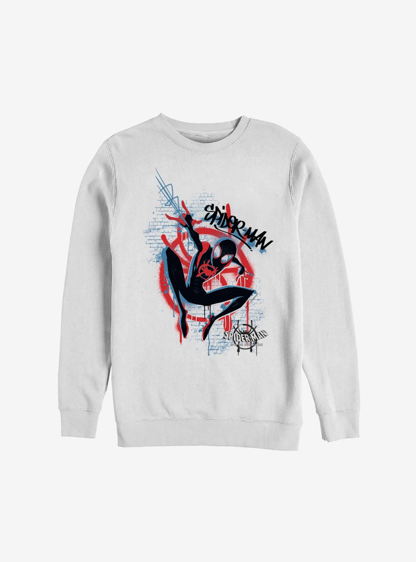 Marvel Spider-Man: Into The Spider-Verse Graffiti Spider Sweatshirt, WHITE, hi-res