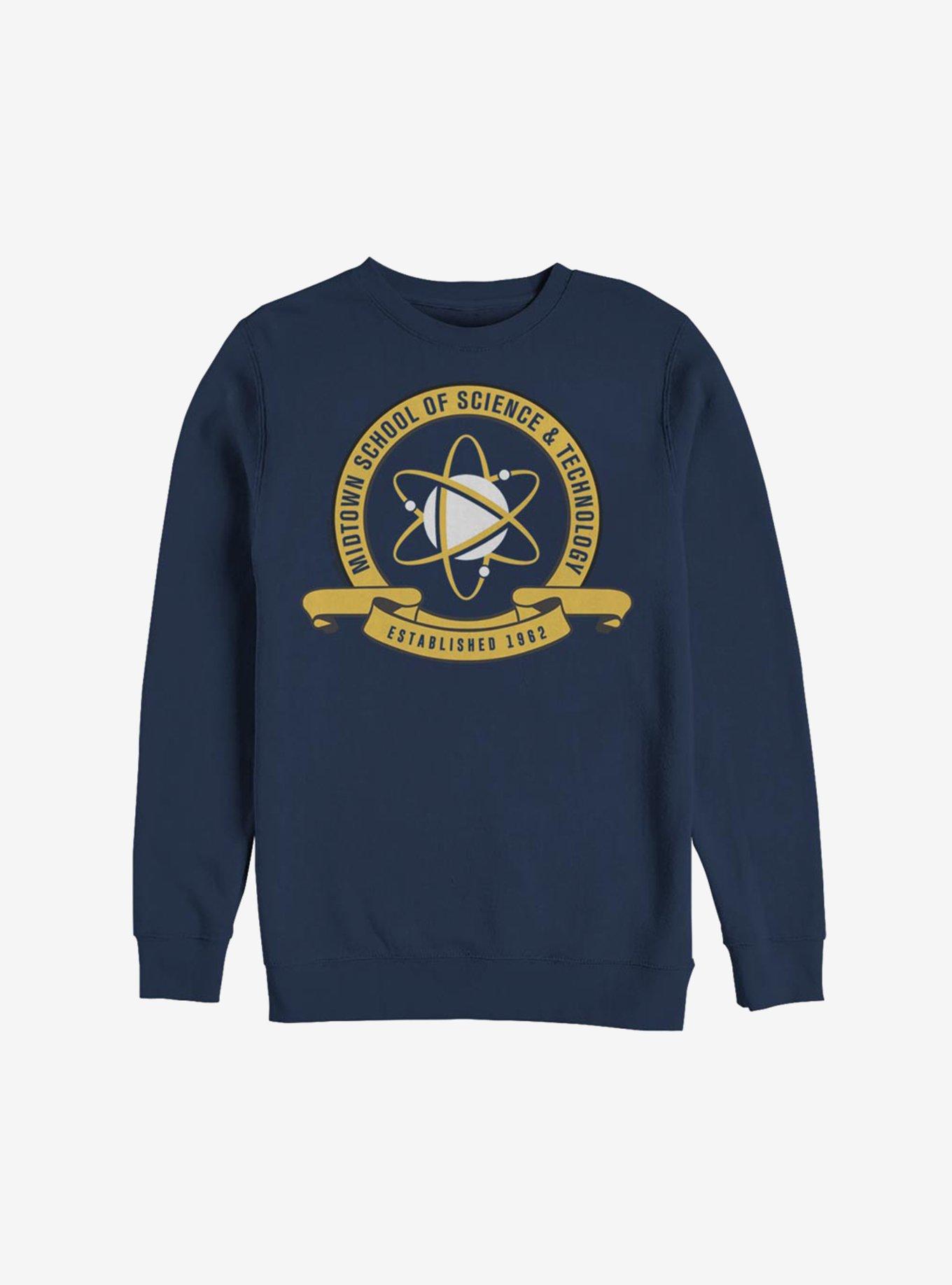 Marvel Spider-Man Midtown School Emblem Sweatshirt, NAVY, hi-res