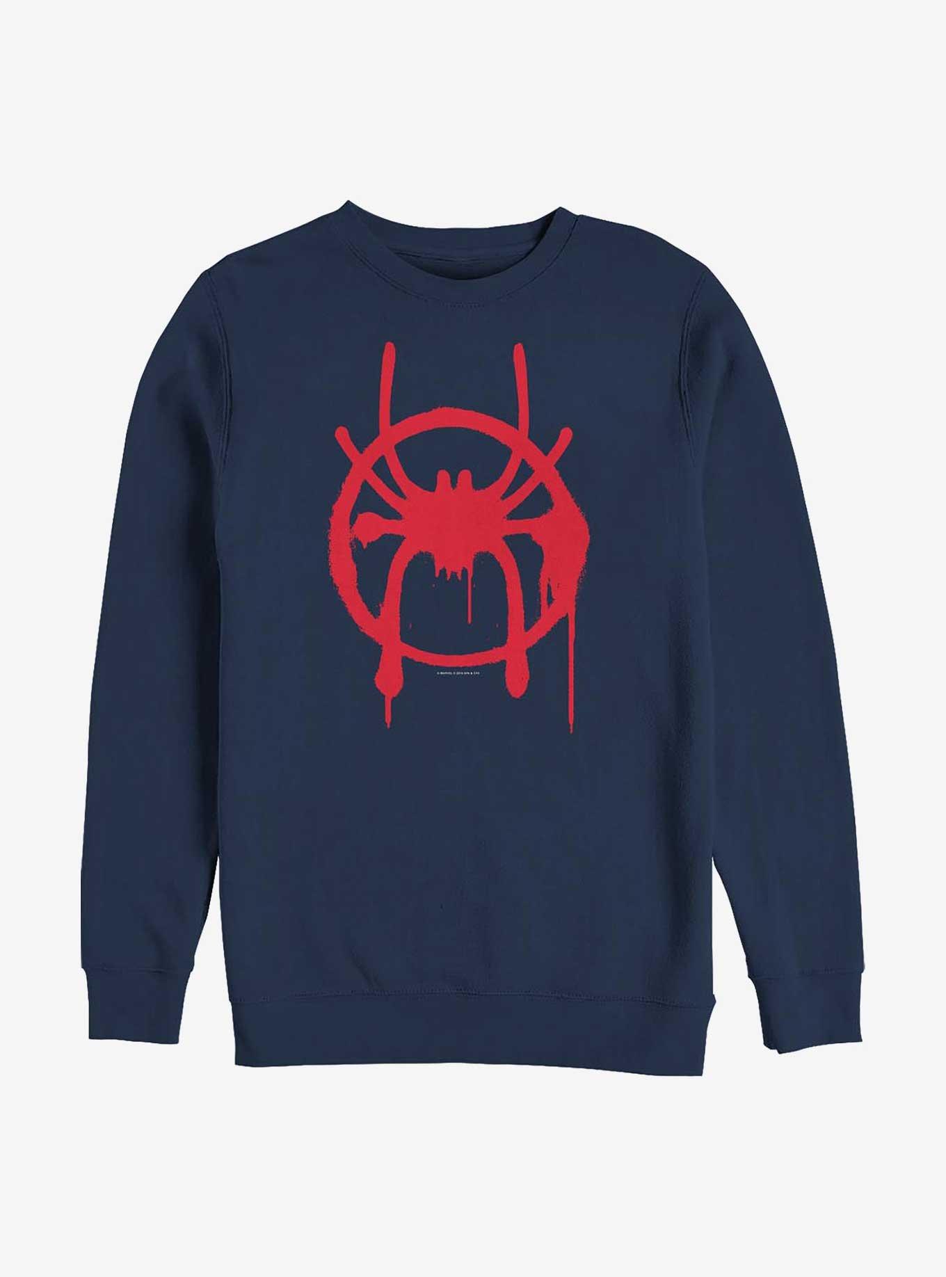 Marvel Spider-Man: Into The Spider-Verse Miles Symbol Sweatshirt, NAVY, hi-res