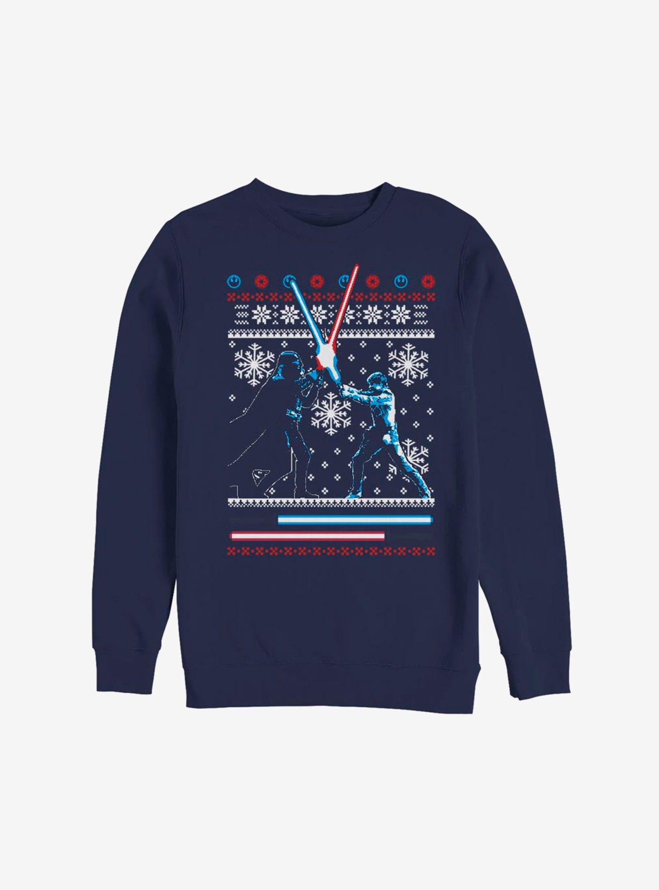 Star Wars Light Saber Duel Christmas Pattern Sweatshirt, , hi-res