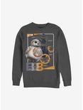 Star Wars Episode VIII The Last Jedi BB-8 Schematic Sweatshirt, CHAR HTR, hi-res
