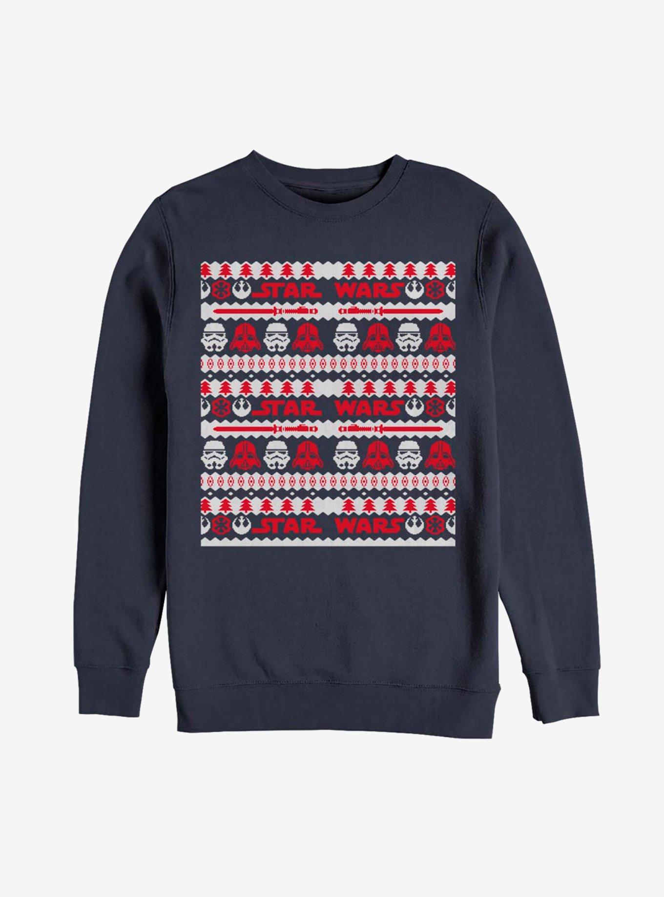 Star Wars Dark Side Icons Christmas Pattern Sweatshirt, NAVY, hi-res