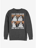 Star Wars Episode VIII The Last Jedi Boo Porg Sweatshirt, CHAR HTR, hi-res