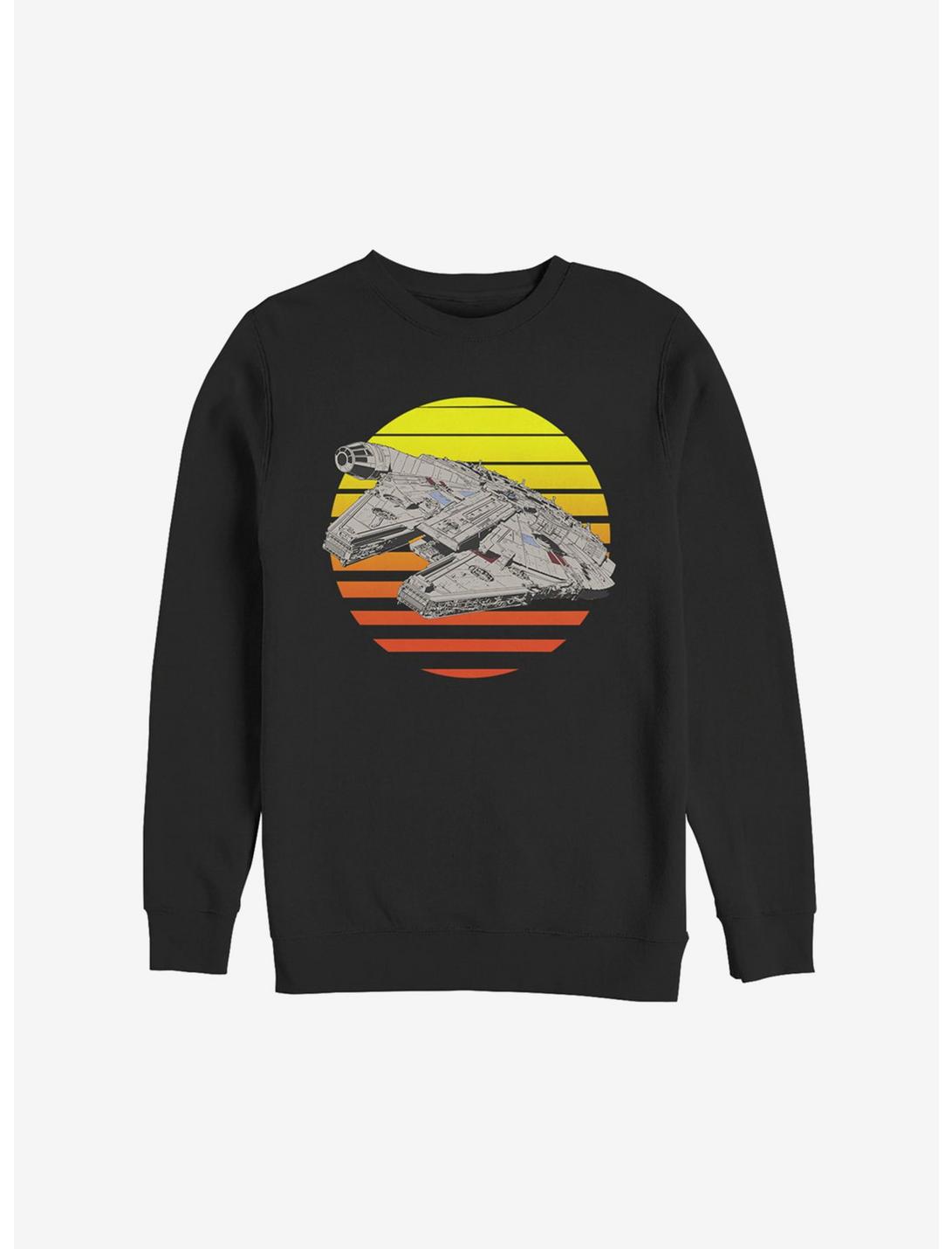 Star Wars Episode VIII The Last Jedi Falcon Sunset Sweatshirt, BLACK, hi-res