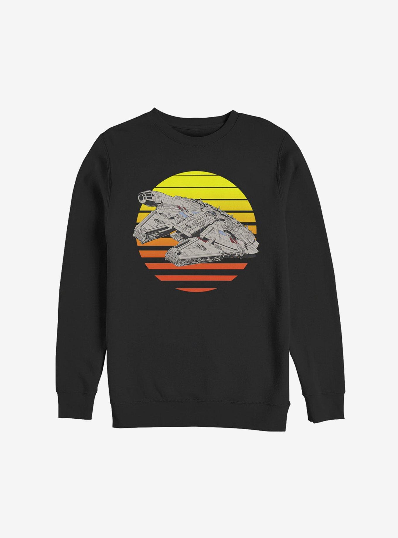 Star Wars Episode VIII The Last Jedi Falcon Sunset Sweatshirt, BLACK, hi-res