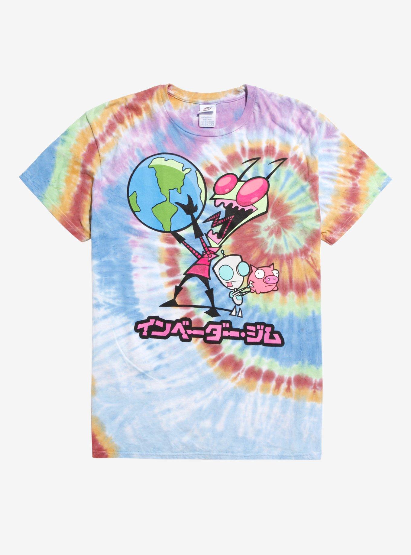 Invader Zim Earth Holding Tie-Dye T-Shirt, MULTI, hi-res