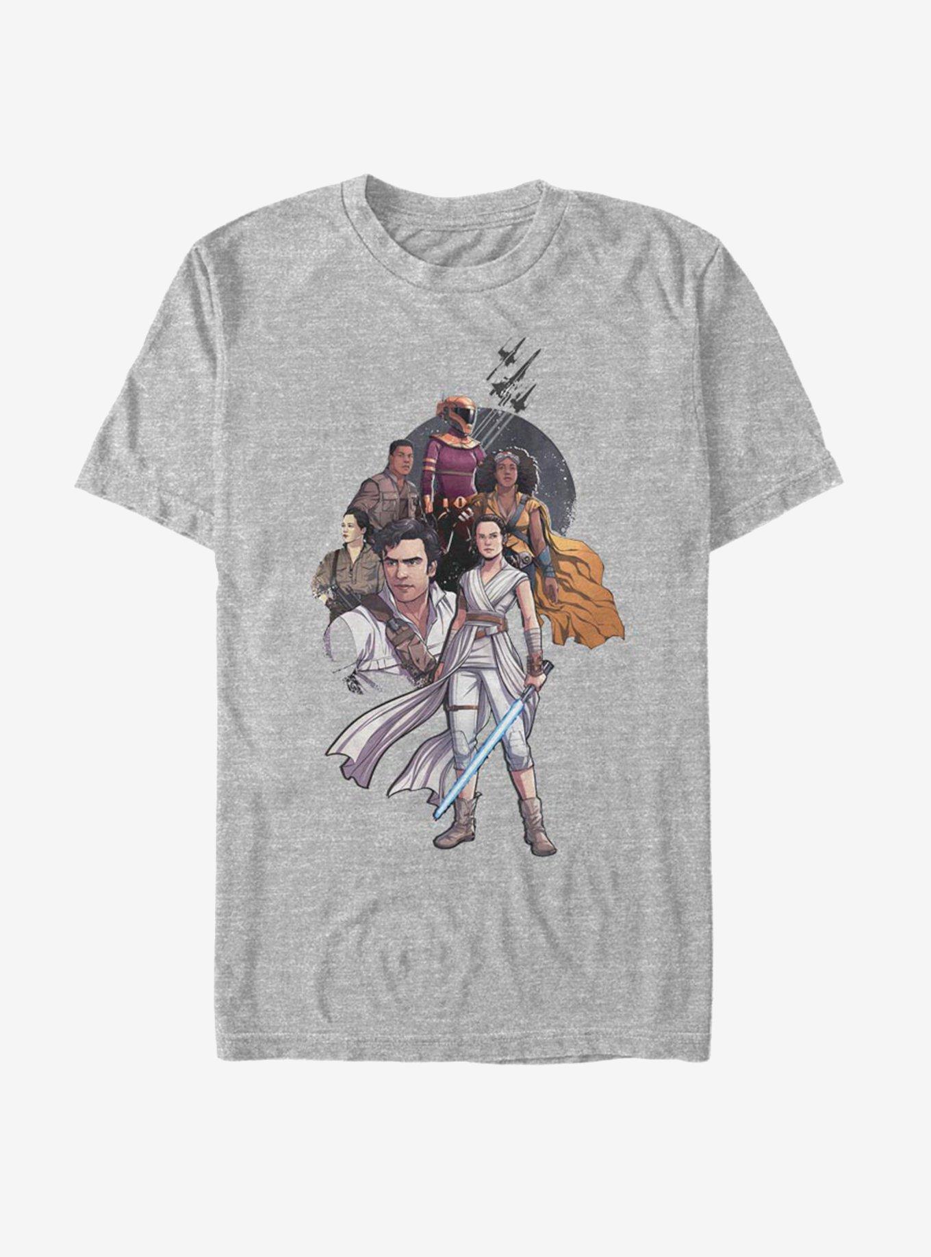 Star Wars: The Rise of Skywalker Group T-Shirt, ATH HTR, hi-res