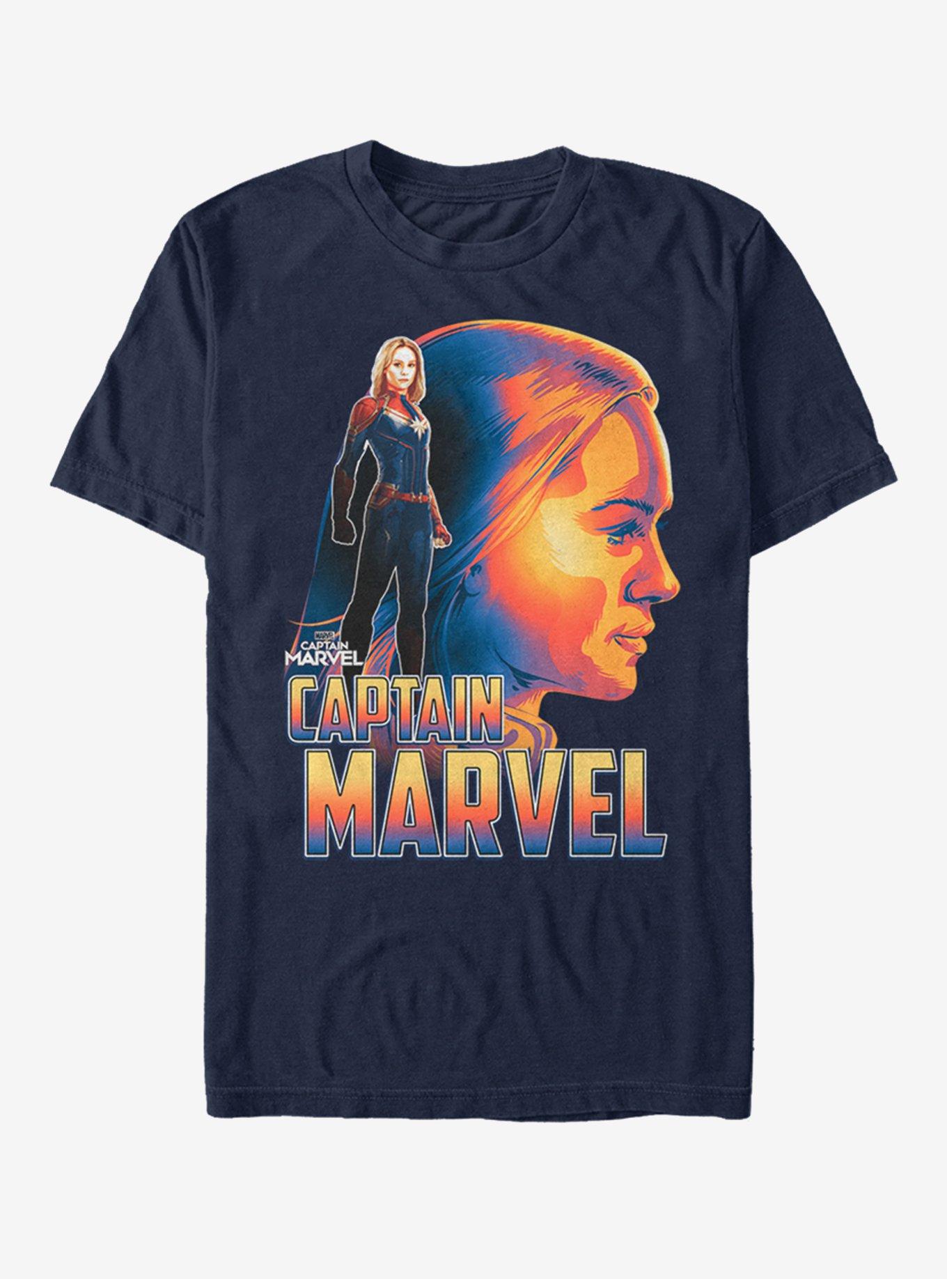 Marvel Captain Marvel Silhouette T-Shirt, NAVY, hi-res