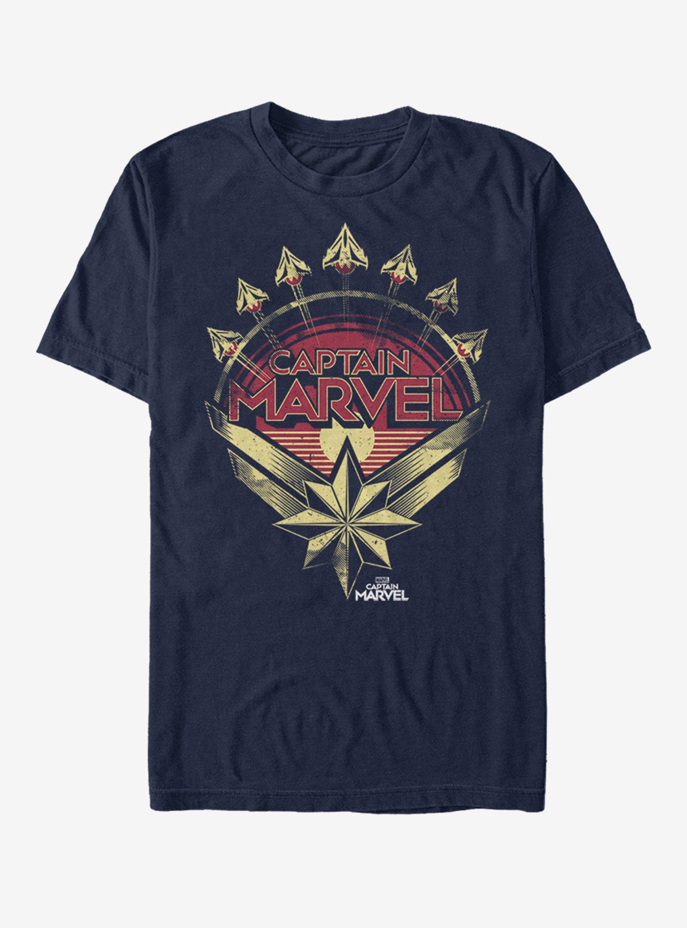 Marvel Captain Marvel Plane Model Logo T-Shirt, , hi-res
