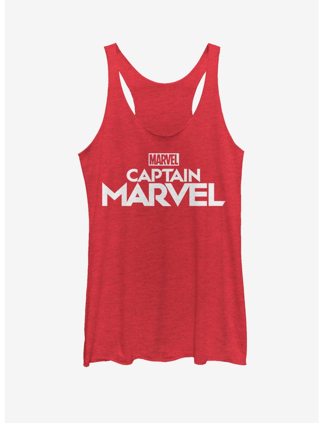 Marvel Captain Marvel Classic Logo Womens Tank Top, RED HTR, hi-res
