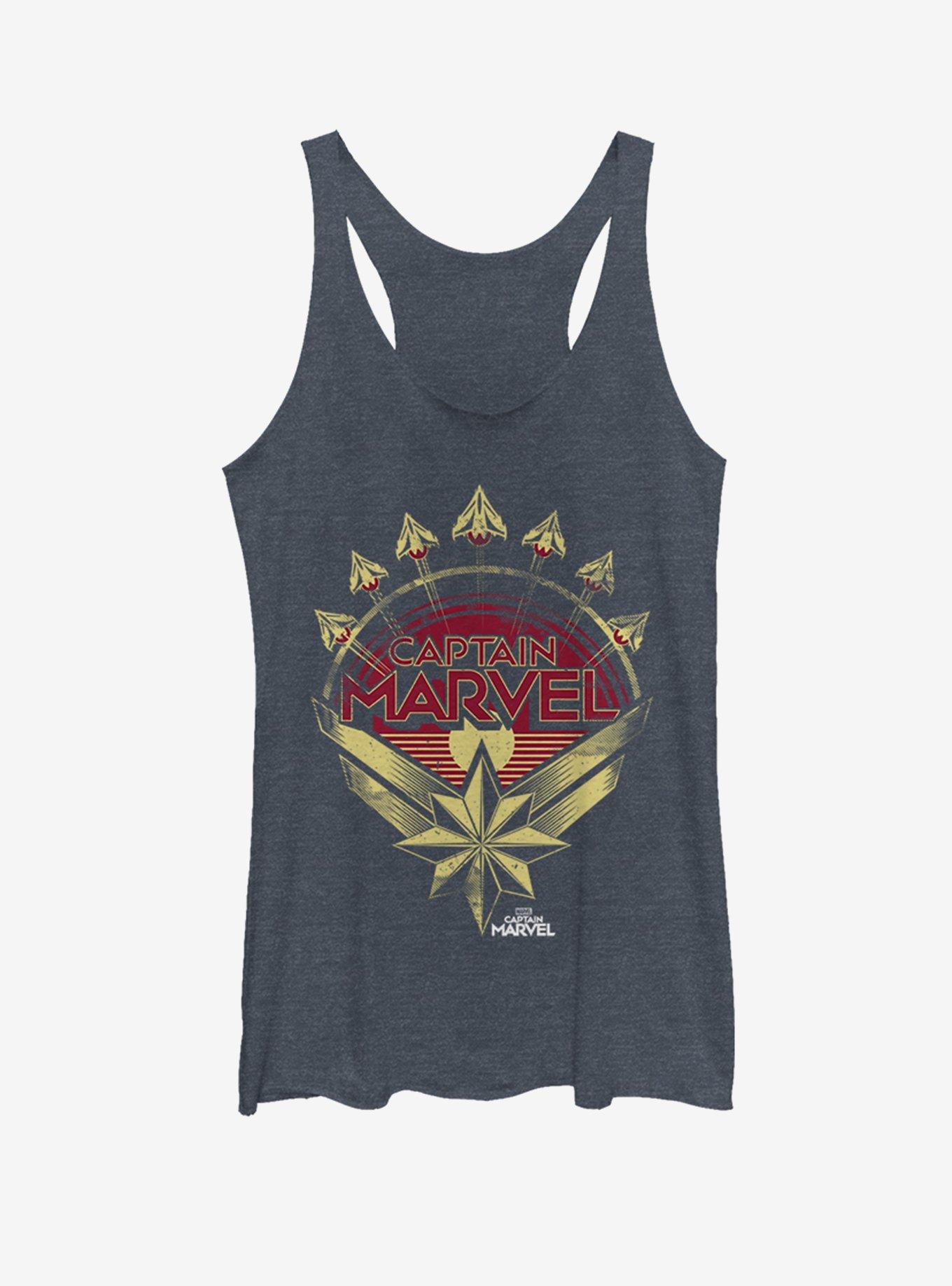 Marvel Captain Marvel Plane Model Logo Womens Tank Top, , hi-res