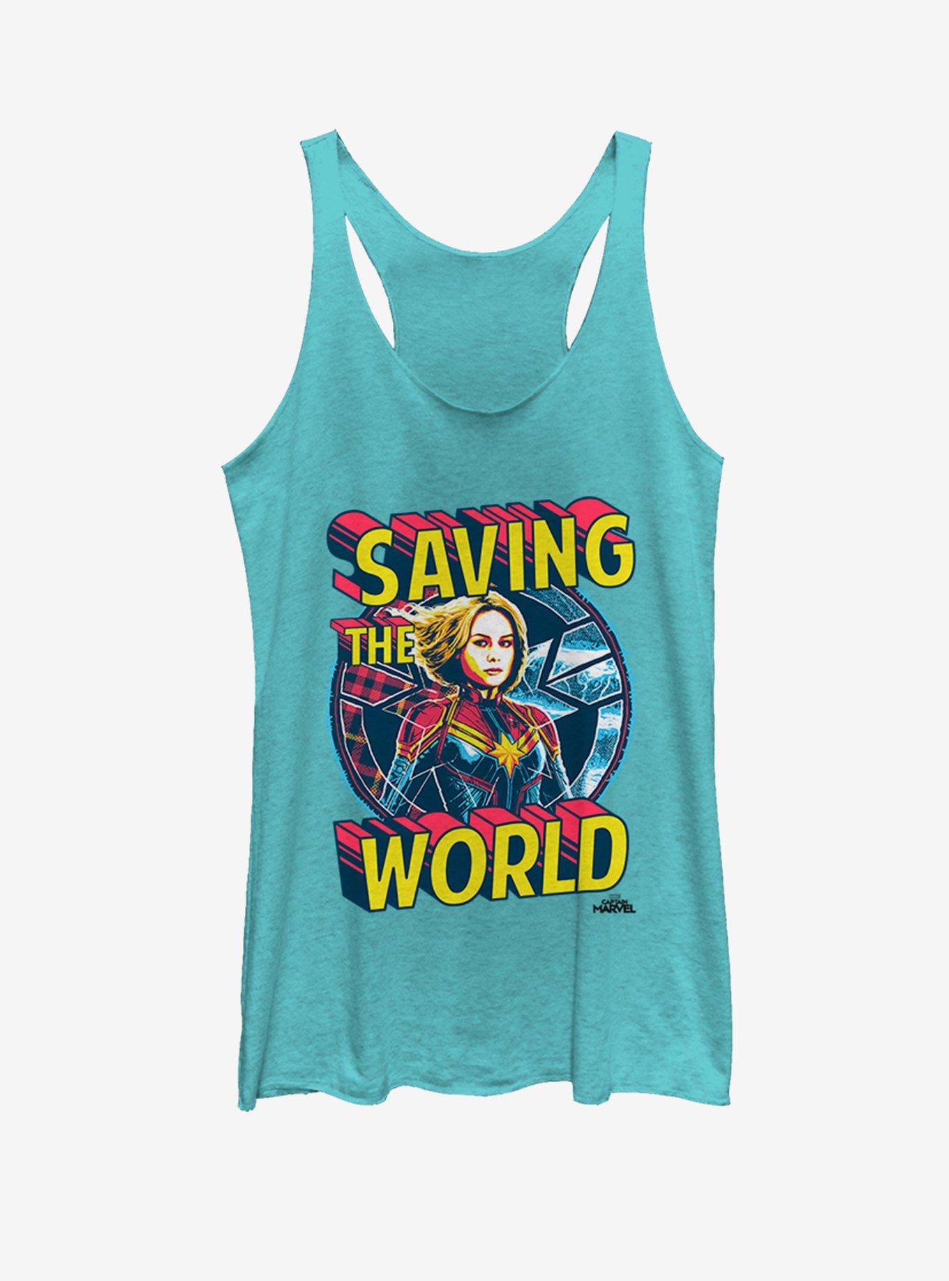 Marvel Captain Marvel Save Me Womens Tank Top, TAHI BLUE, hi-res