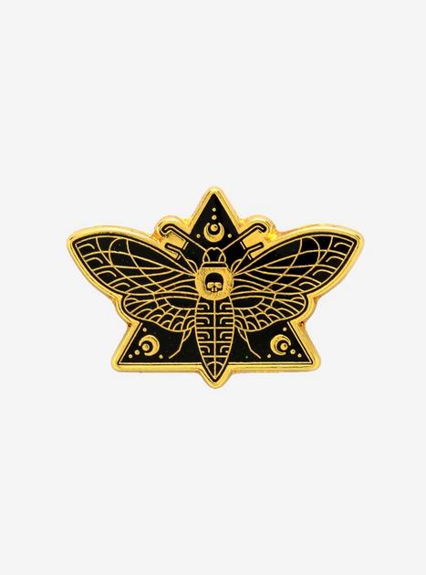 Gold Death Moth Enamel Pin | Hot Topic