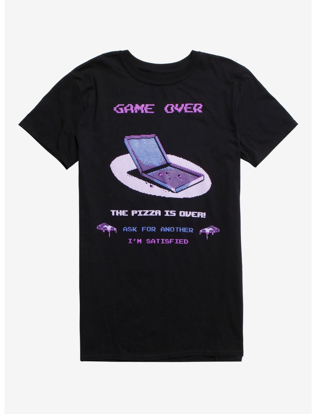 Game Over Pizza T-Shirt By Ilustrata, BLACK, hi-res