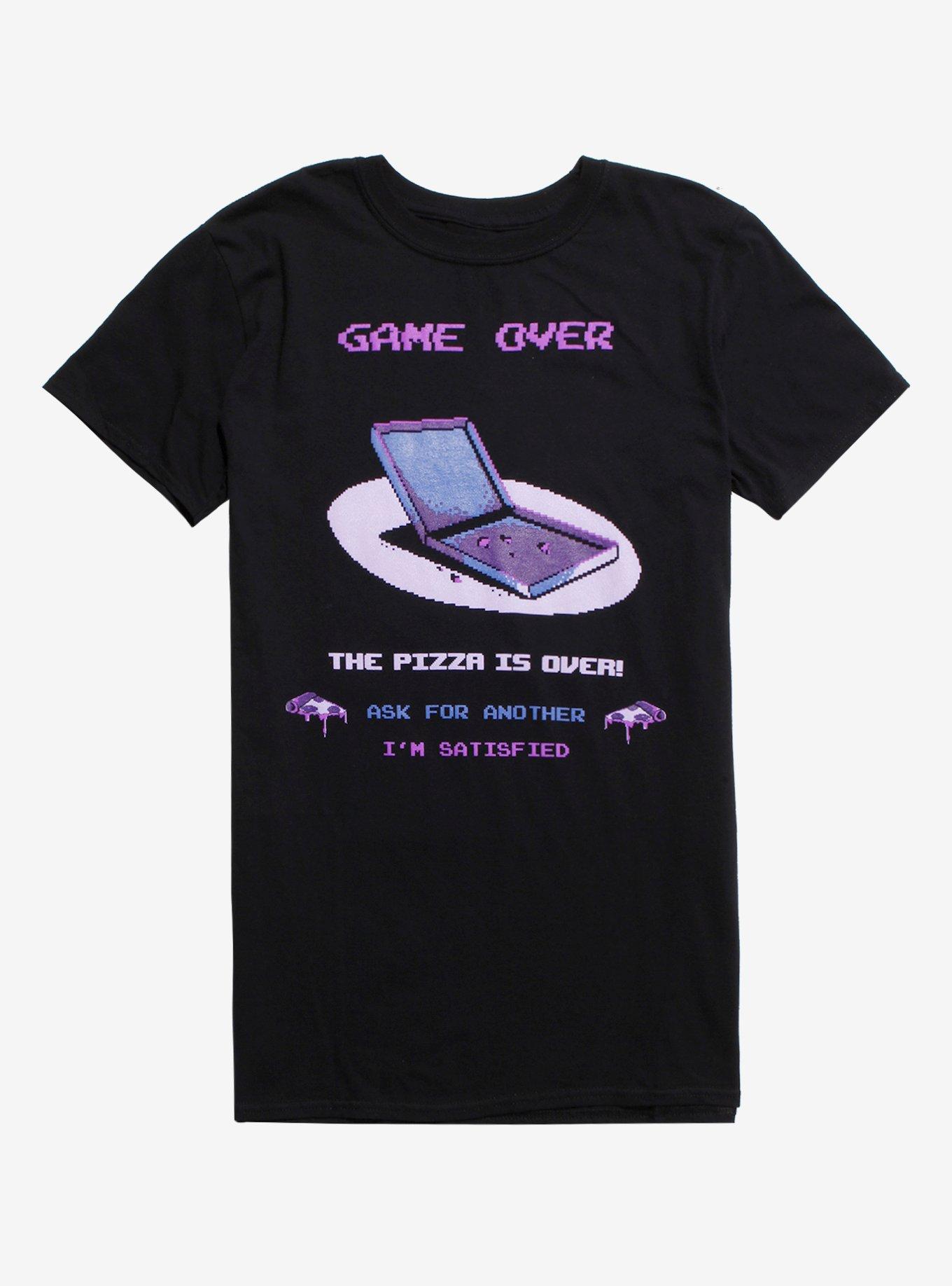 Game Over Pizza T-Shirt By Ilustrata, BLACK, hi-res