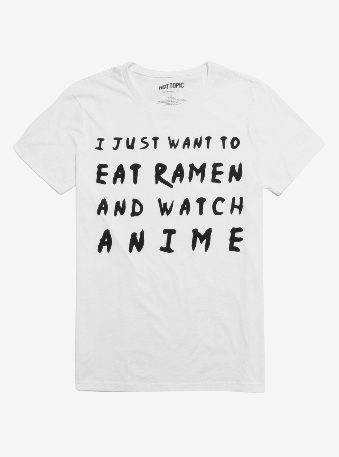 I Just Want To Eat Ramen And Watch Anime T-Shirt, WHITE, hi-res