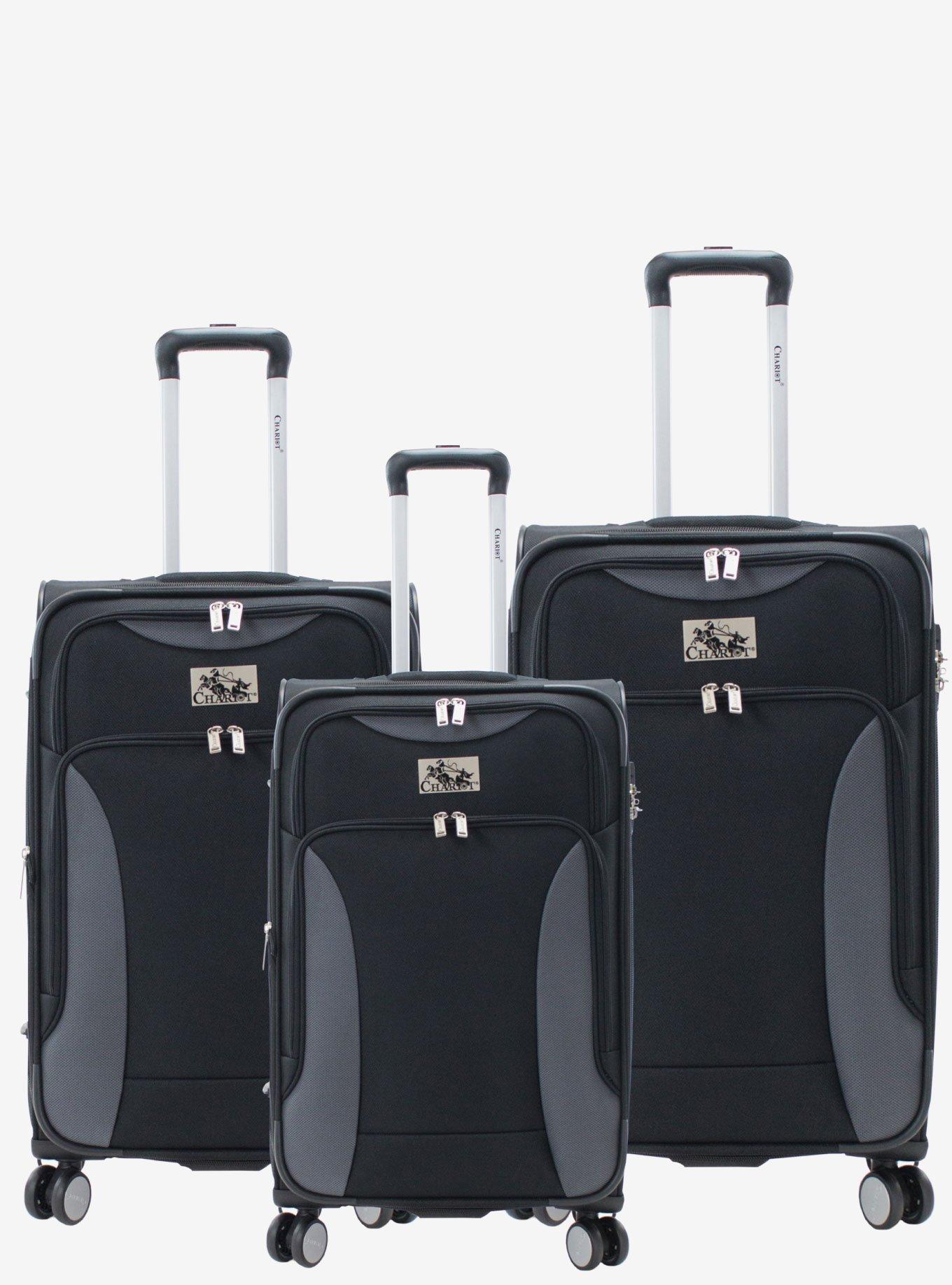 Madrid 3 Pc Black Luggage Set, , hi-res
