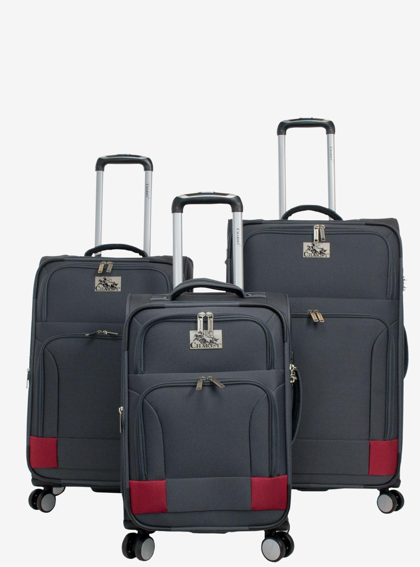 Naples 3 Pc Grey Luggage Set Hot Topic