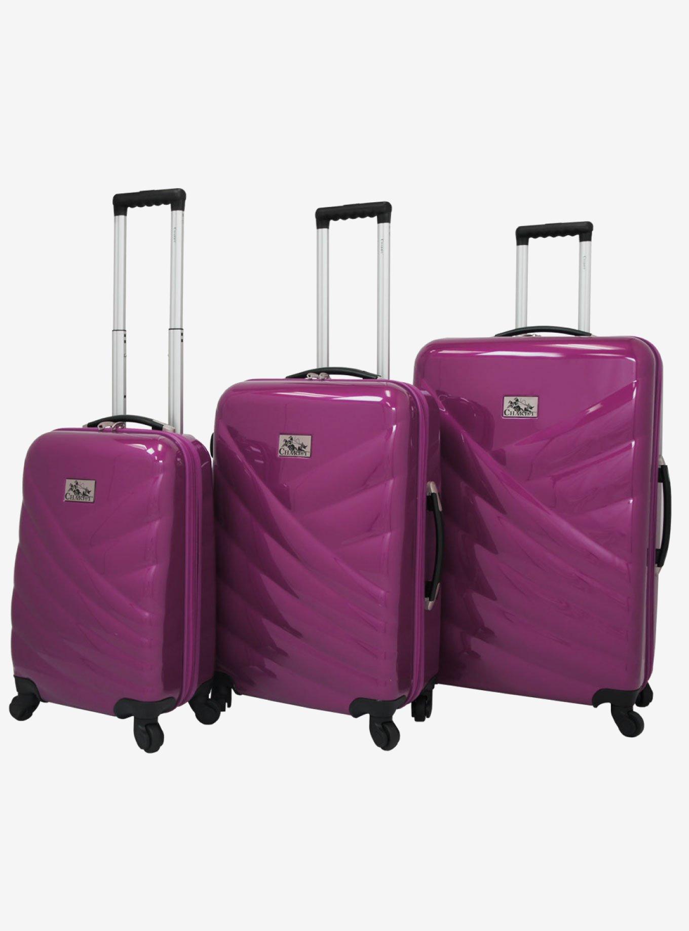 Veneto Hard Sided 3 Pc Violet Luggage Set, , hi-res