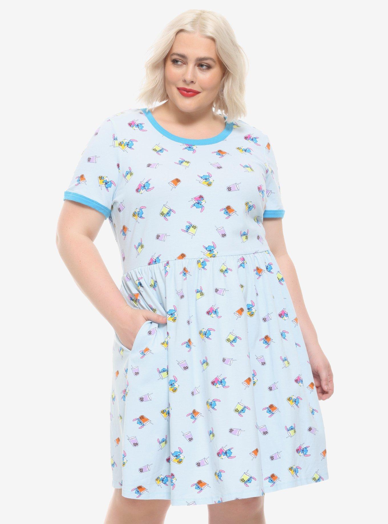 Disney Lilo & Stitch Boba Ringer Dress Plus Size, MULTI, hi-res