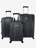 Monet Hard Sided 3 Pc Black Luggage Set, , hi-res