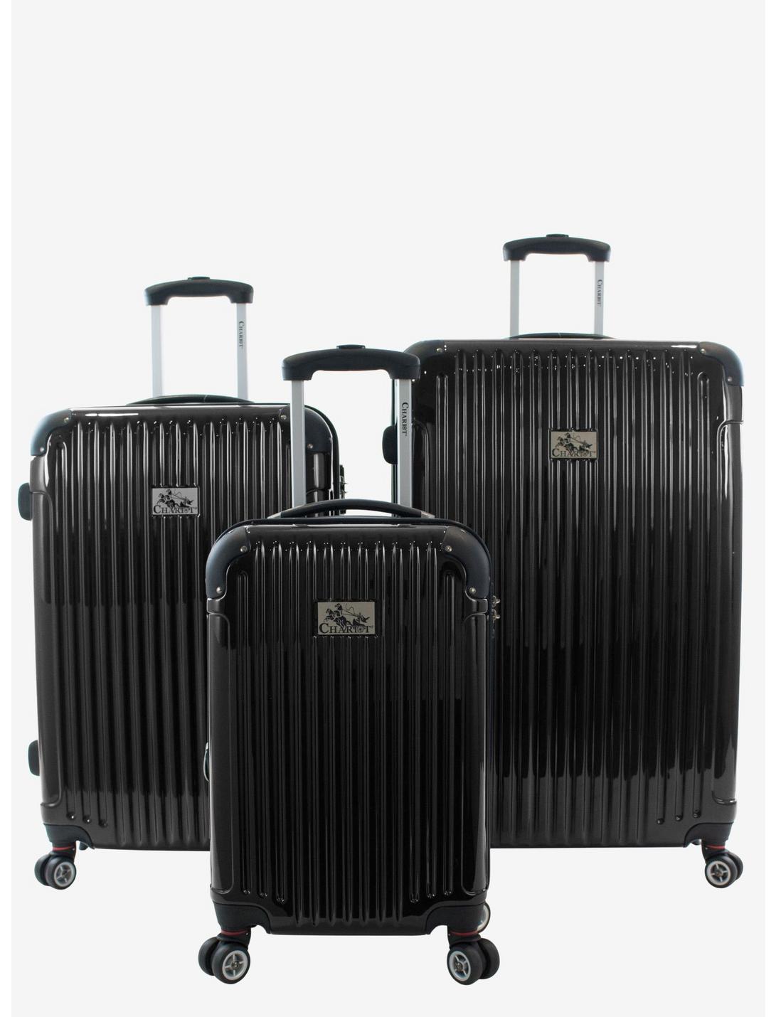 Paola Hard Sided 3 Pc Black Luggage Set, , hi-res