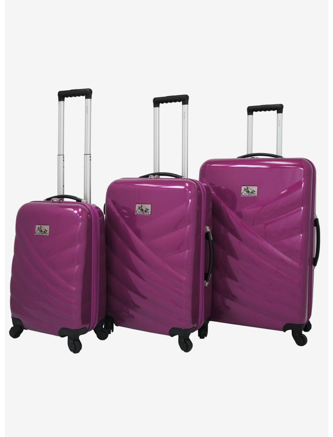 Veneto Hard Sided 3 Pc Violet Luggage Set, , hi-res