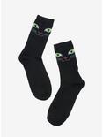 Black Cat Face Crew Socks, , hi-res