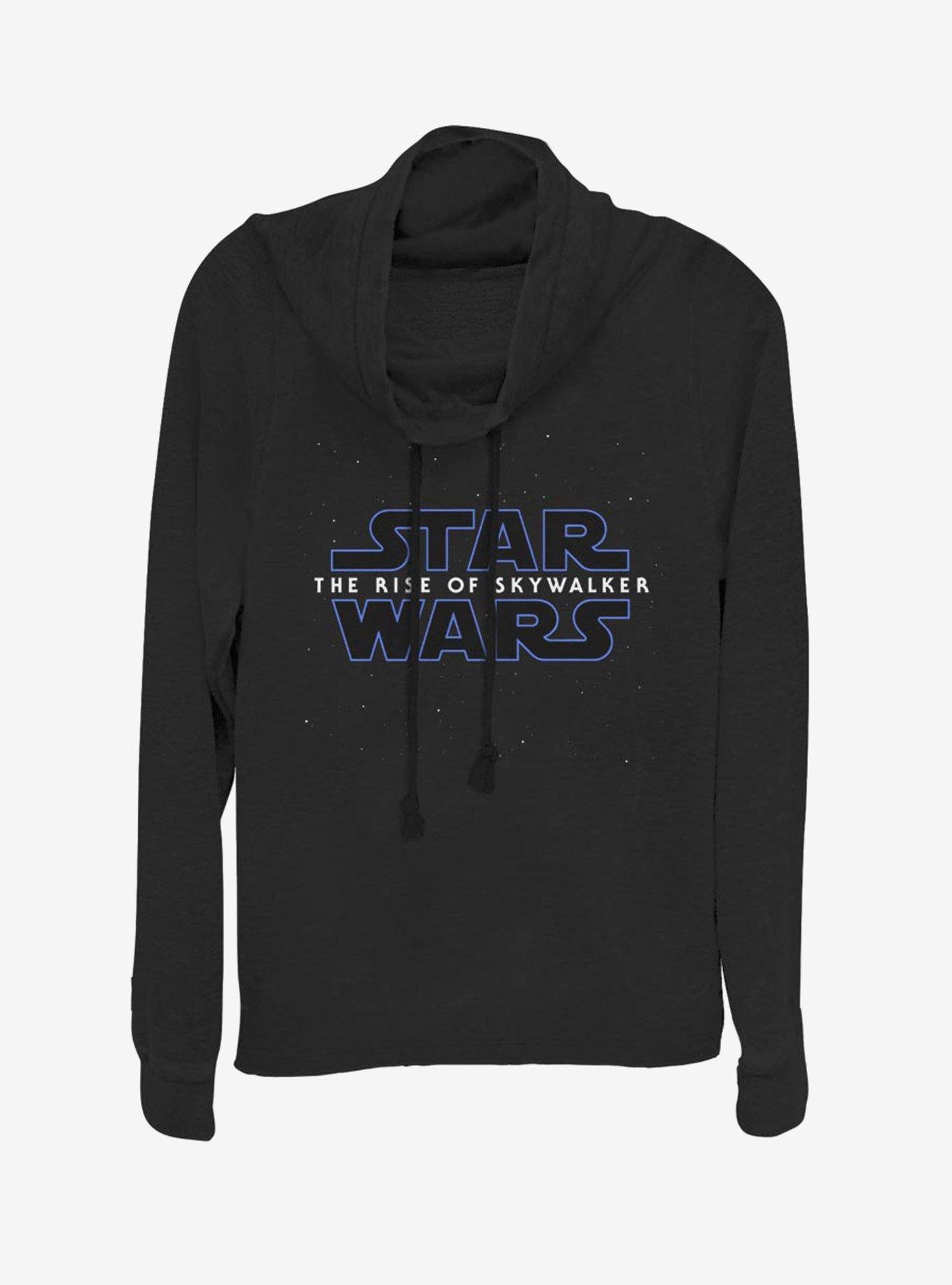 Star Wars: The Rise of Skywalker Stars Cowl Neck Long-Sleeve Girls Top, BLACK, hi-res