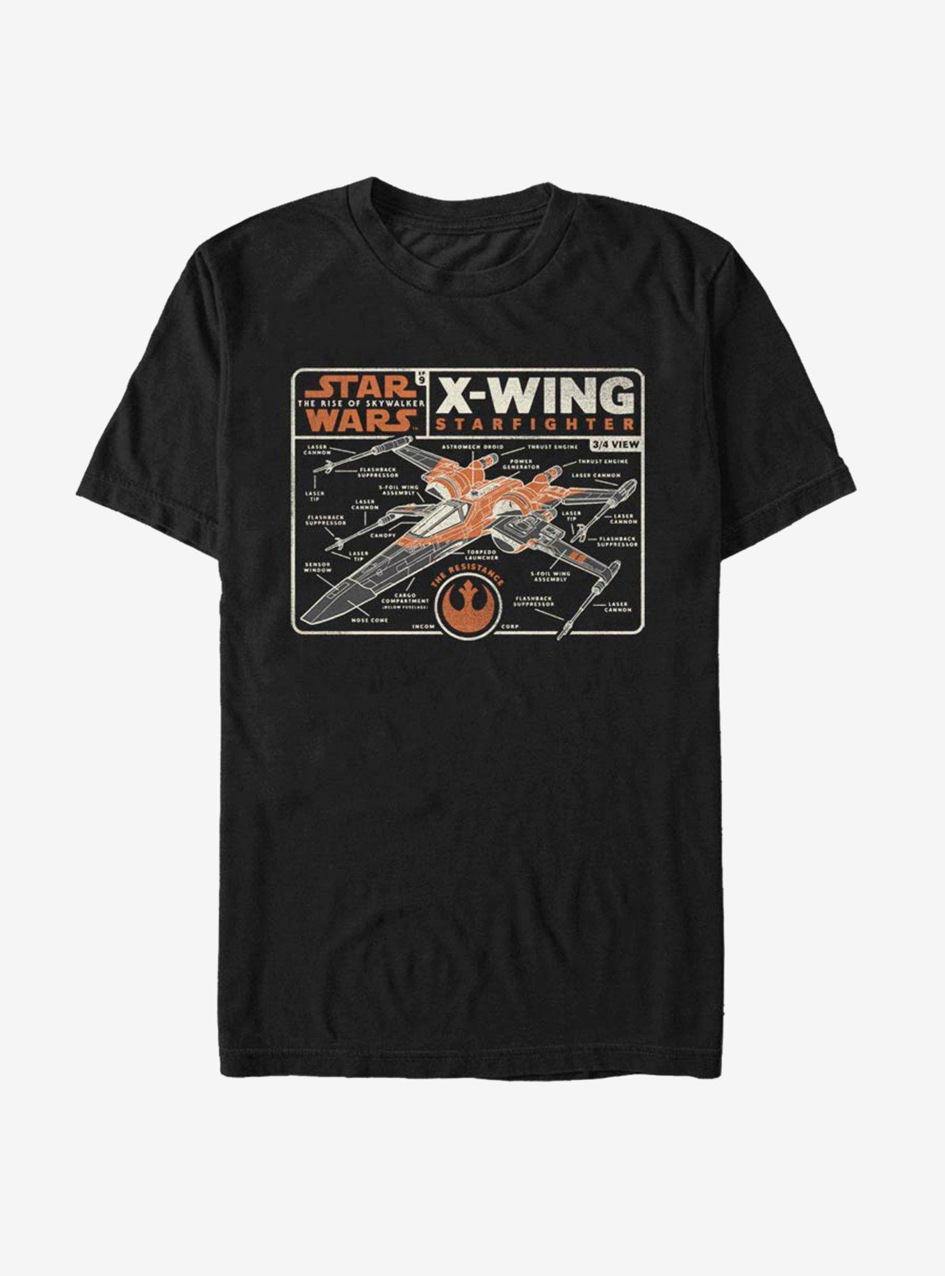 Star Wars: The Rise of Skywalker Starfighter Blueprint T-Shirt, , hi-res