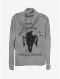 Star Wars The Mandalorian Complicated Profession Cowl Neck Long-Sleeve Girls Top, GRAY HTR, hi-res