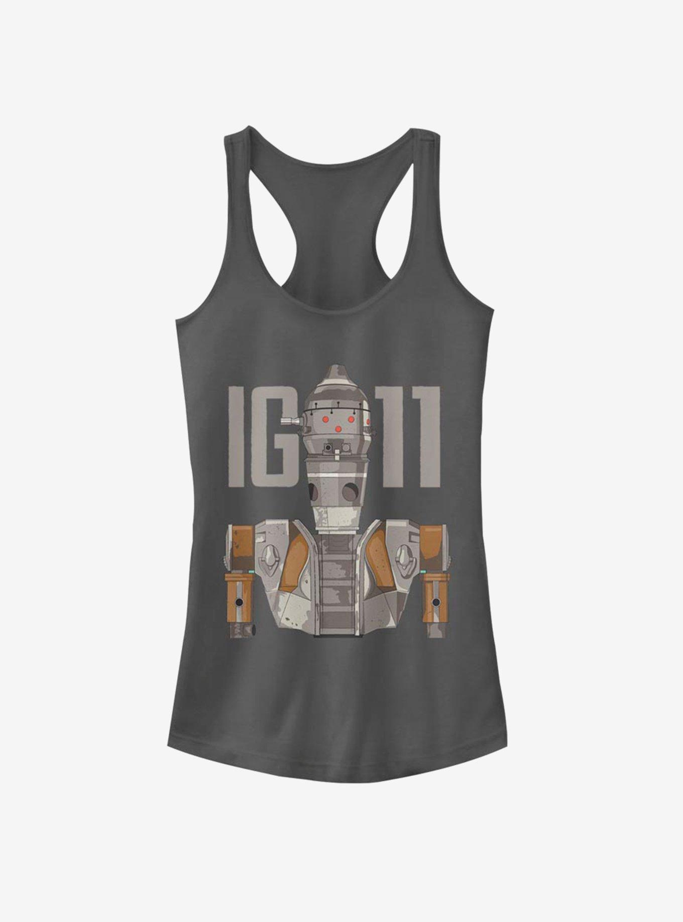 Star Wars The Mandalorian IG-11 Illustrated Girls Tank, CHARCOAL, hi-res