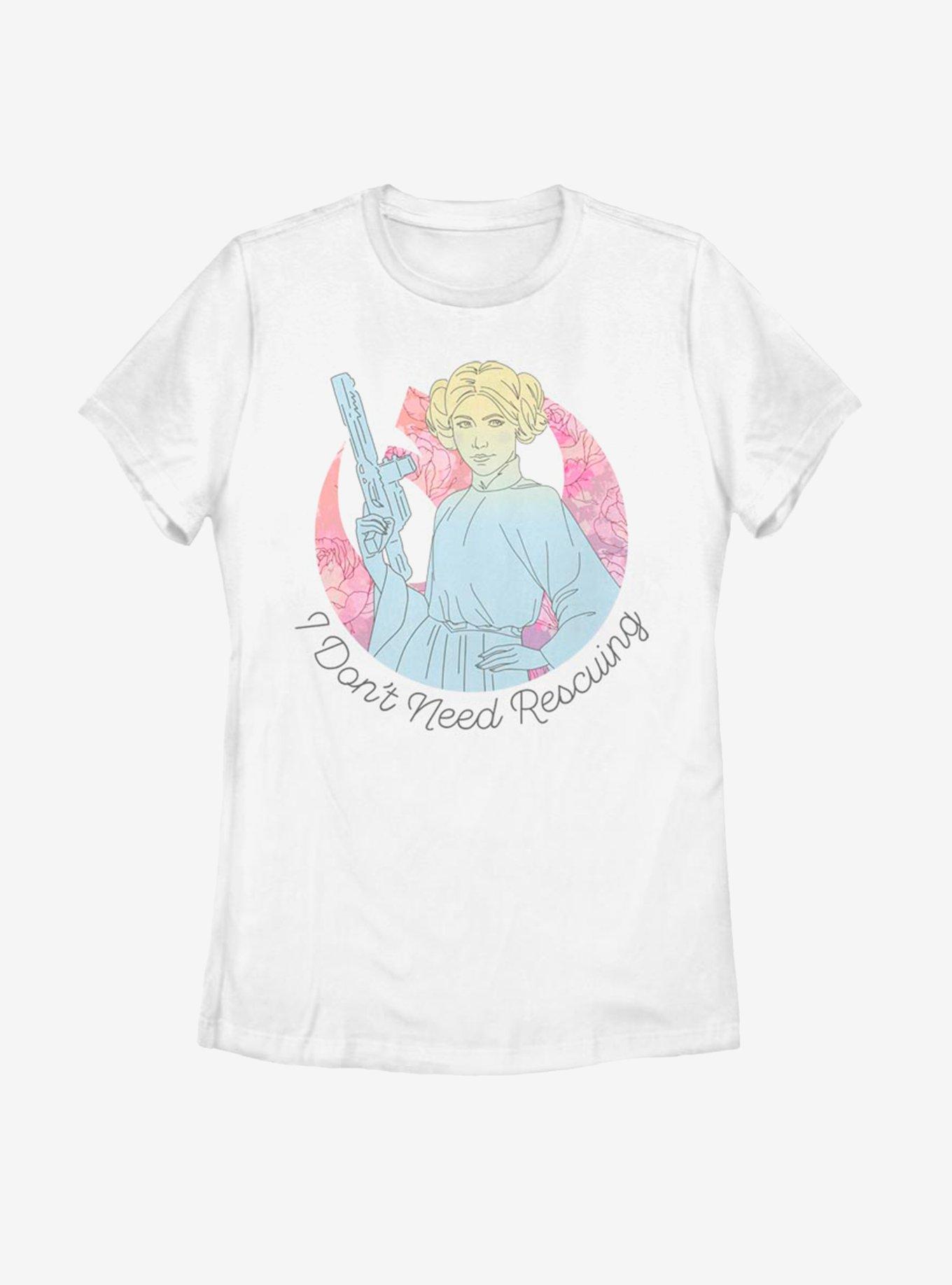 Star Wars Don't Need Rescuing Womens T-Shirt, WHITE, hi-res