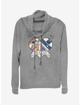 Star Wars Episode VII The Force Awakens BB-8 R2-D2 Love Cowlneck Long-Sleeve Womens Top, , hi-res