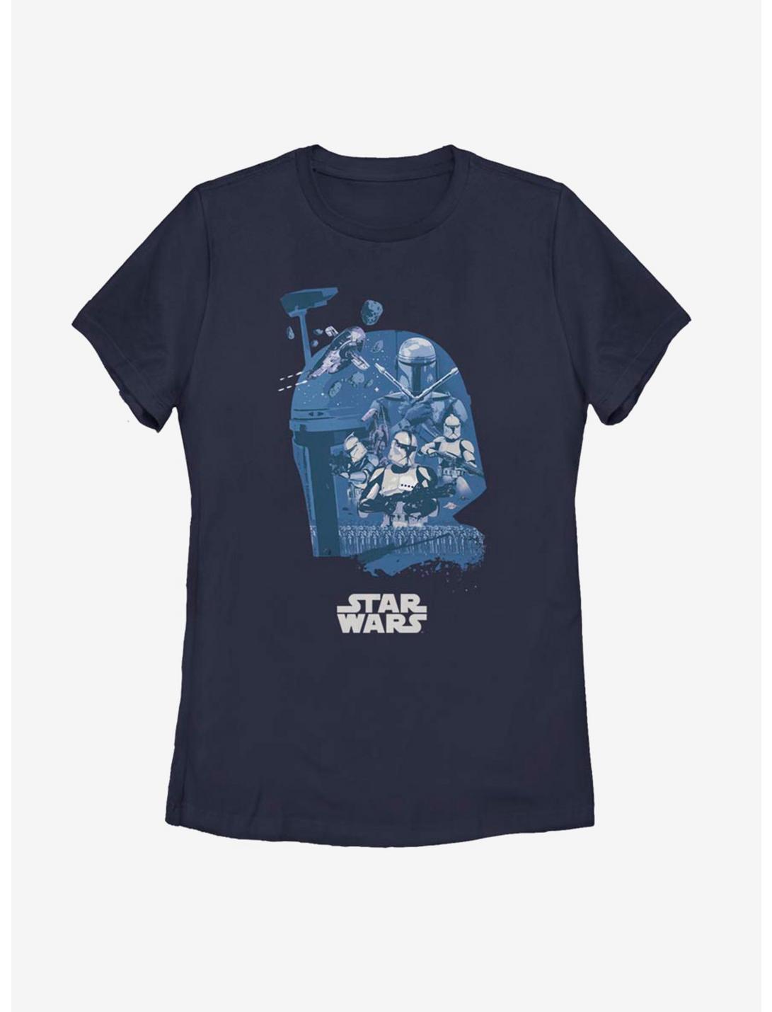 Star Wars Boba Fett Head Fill Womens T-Shirt, NAVY, hi-res