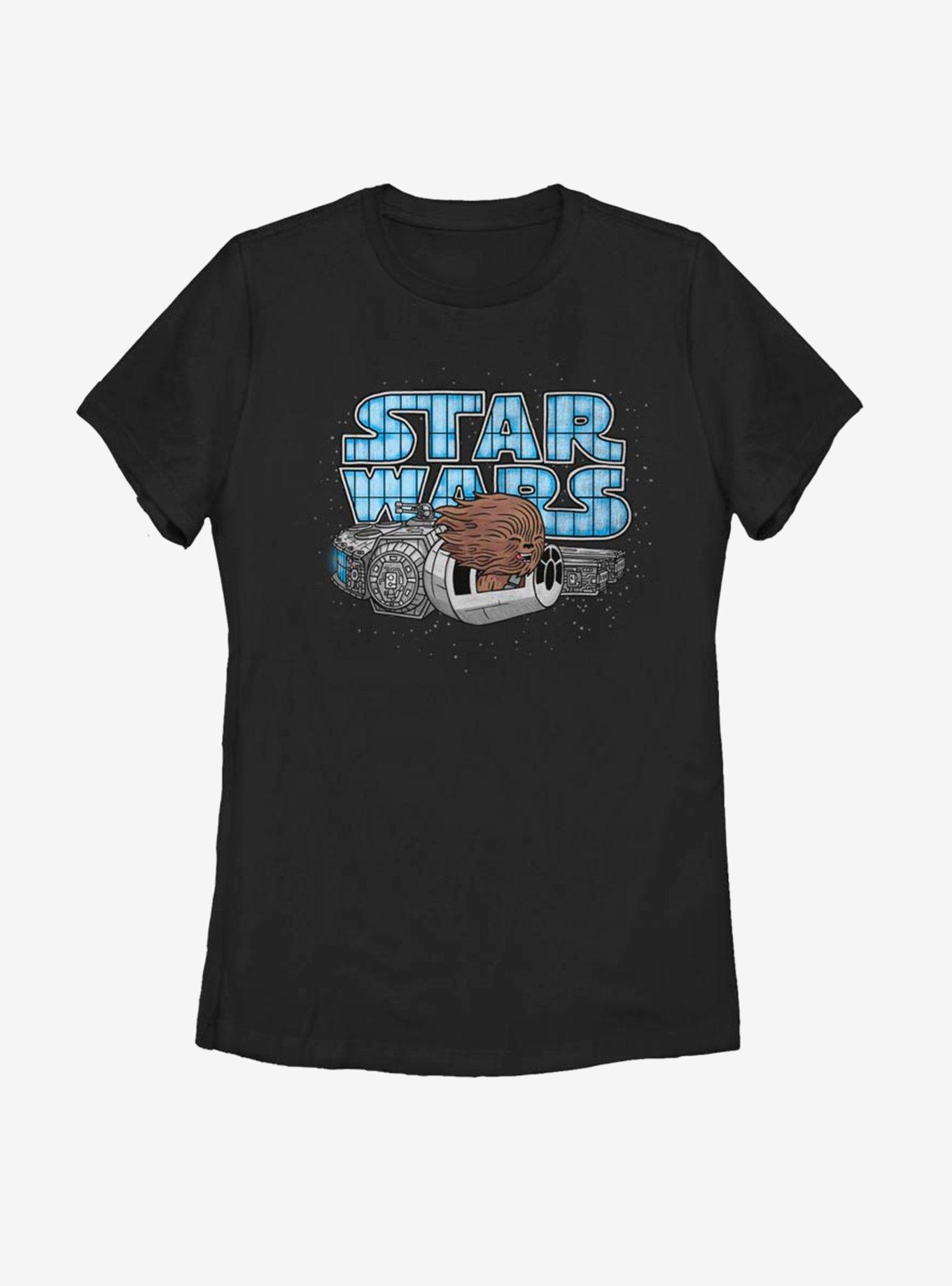 Star Wars Chewie Hair in the Wind Womens T-Shirt, BLACK, hi-res