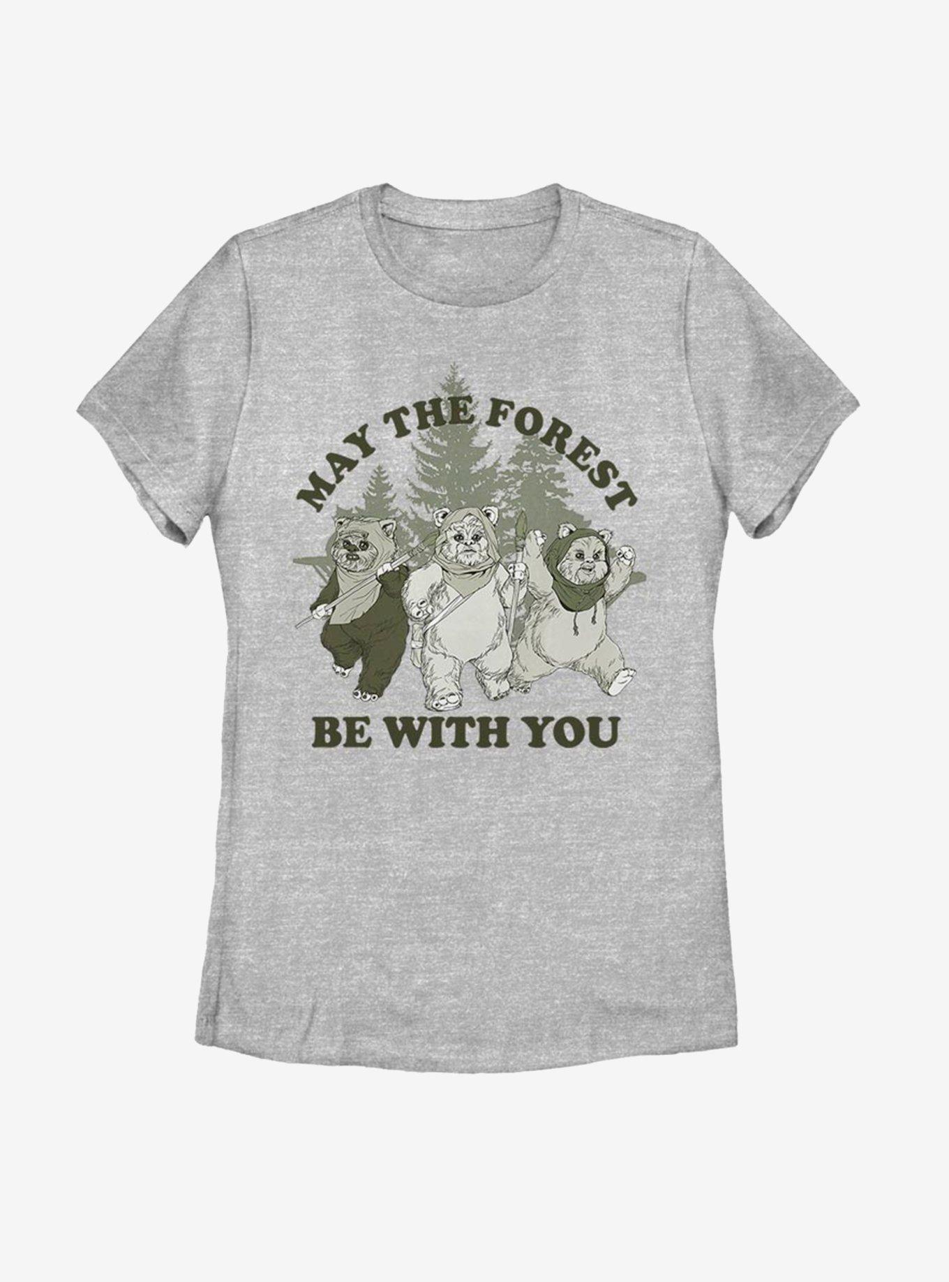 Star Wars May The Forest Womens T-Shirt, ATH HTR, hi-res