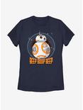 Star Wars Episode VIII The Last Jedi BB-8 Beep Boop Womens T-Shirt, NAVY, hi-res