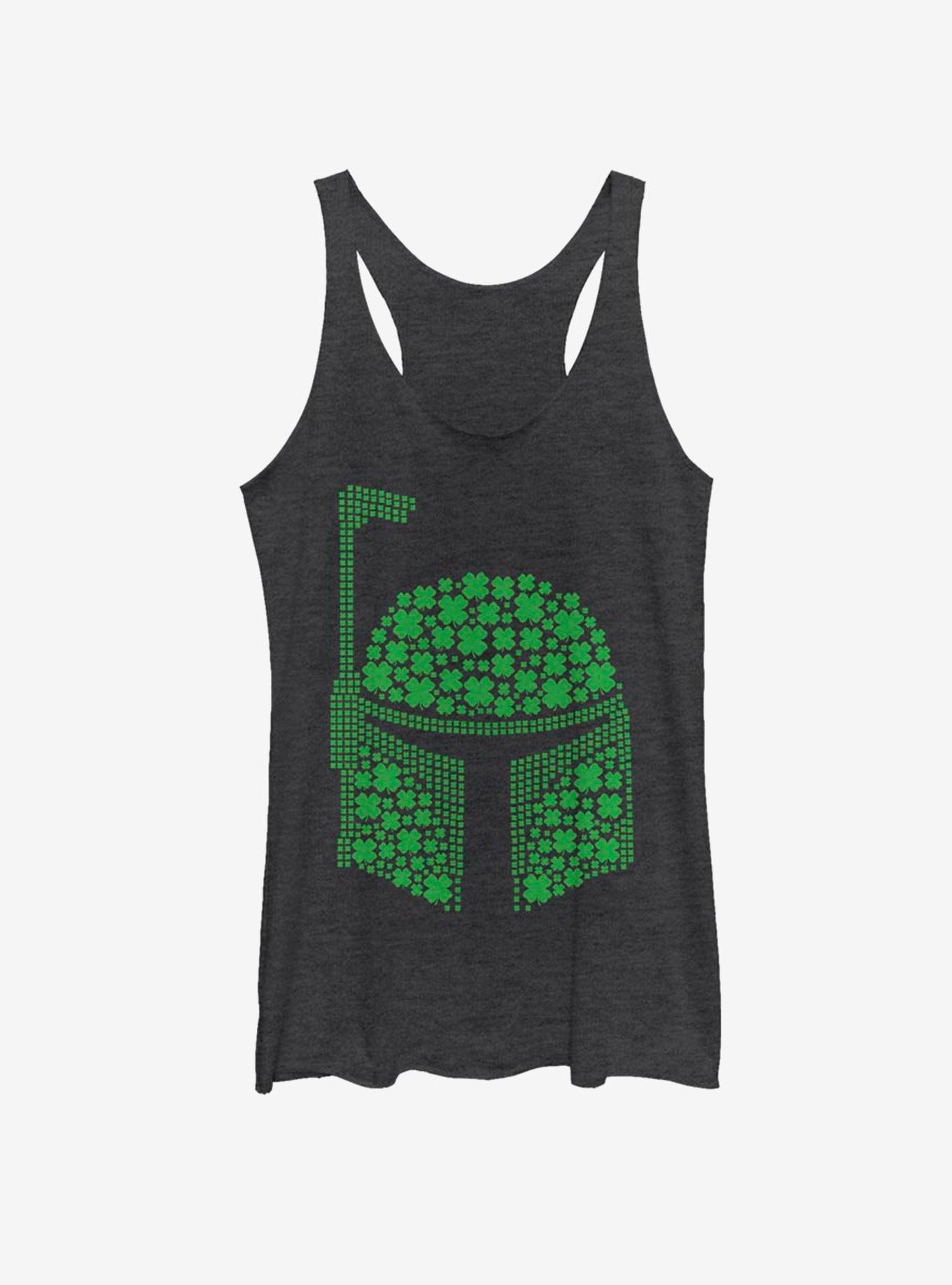 Star Wars Boba Clovers Womens Tank Top, BLK HTR, hi-res