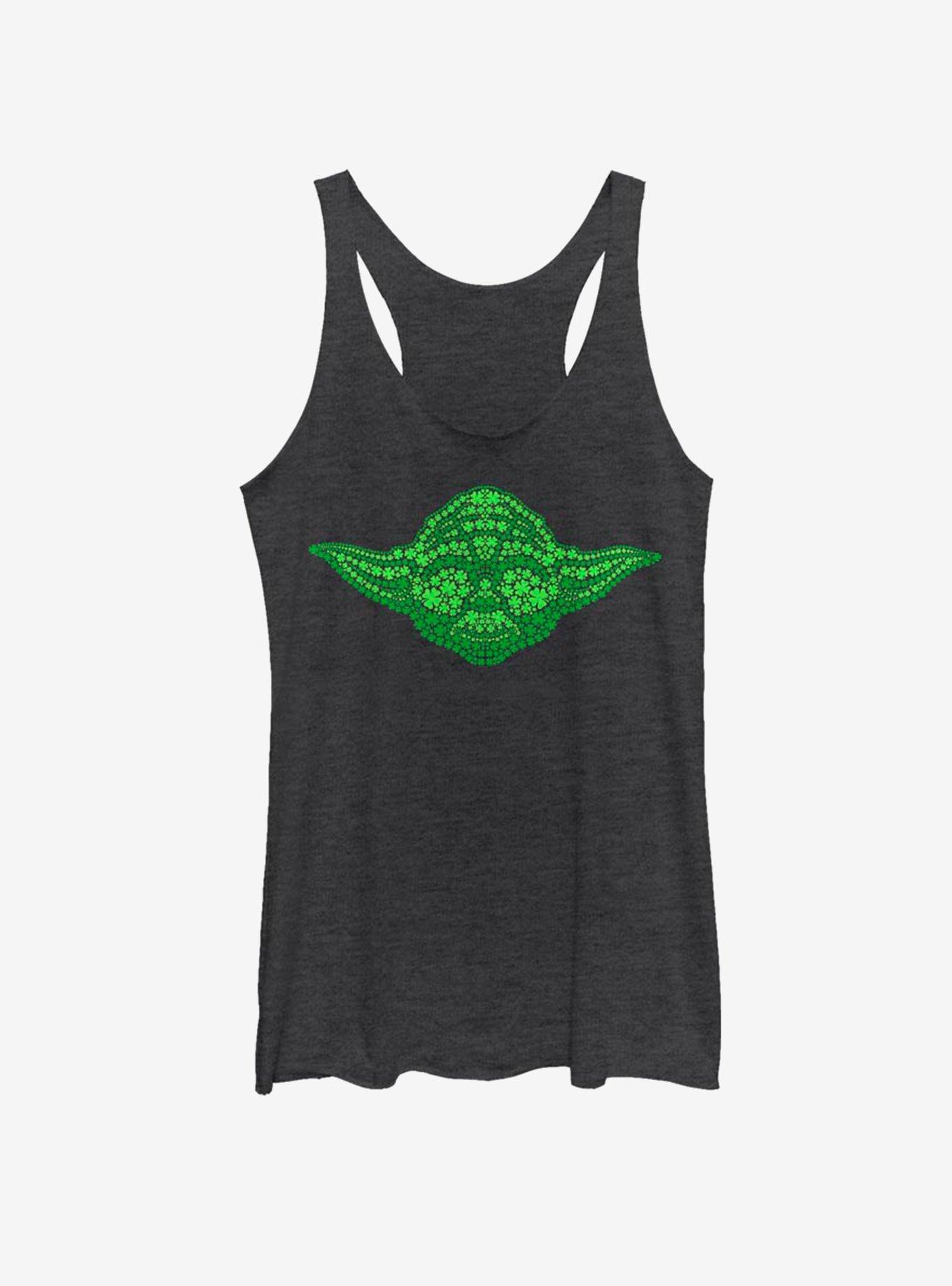 Star Wars Yoda Clovers Womens Tank Top, BLK HTR, hi-res