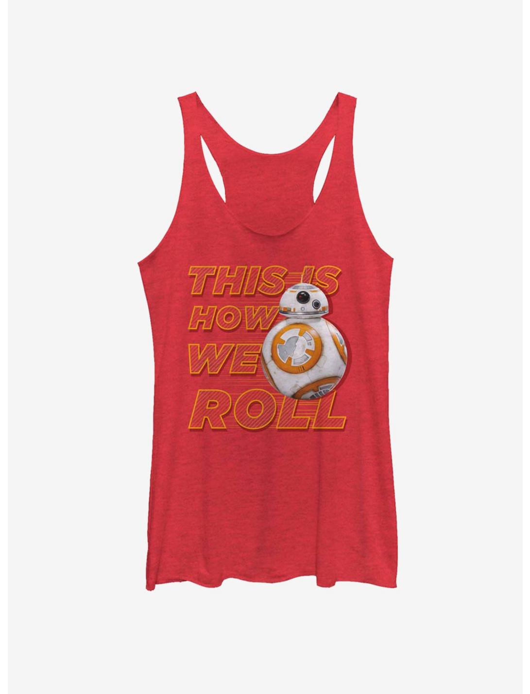 Star Wars Episode VII The Force Awakens This Is How We Roll Front Womens Tank Top, RED HTR, hi-res