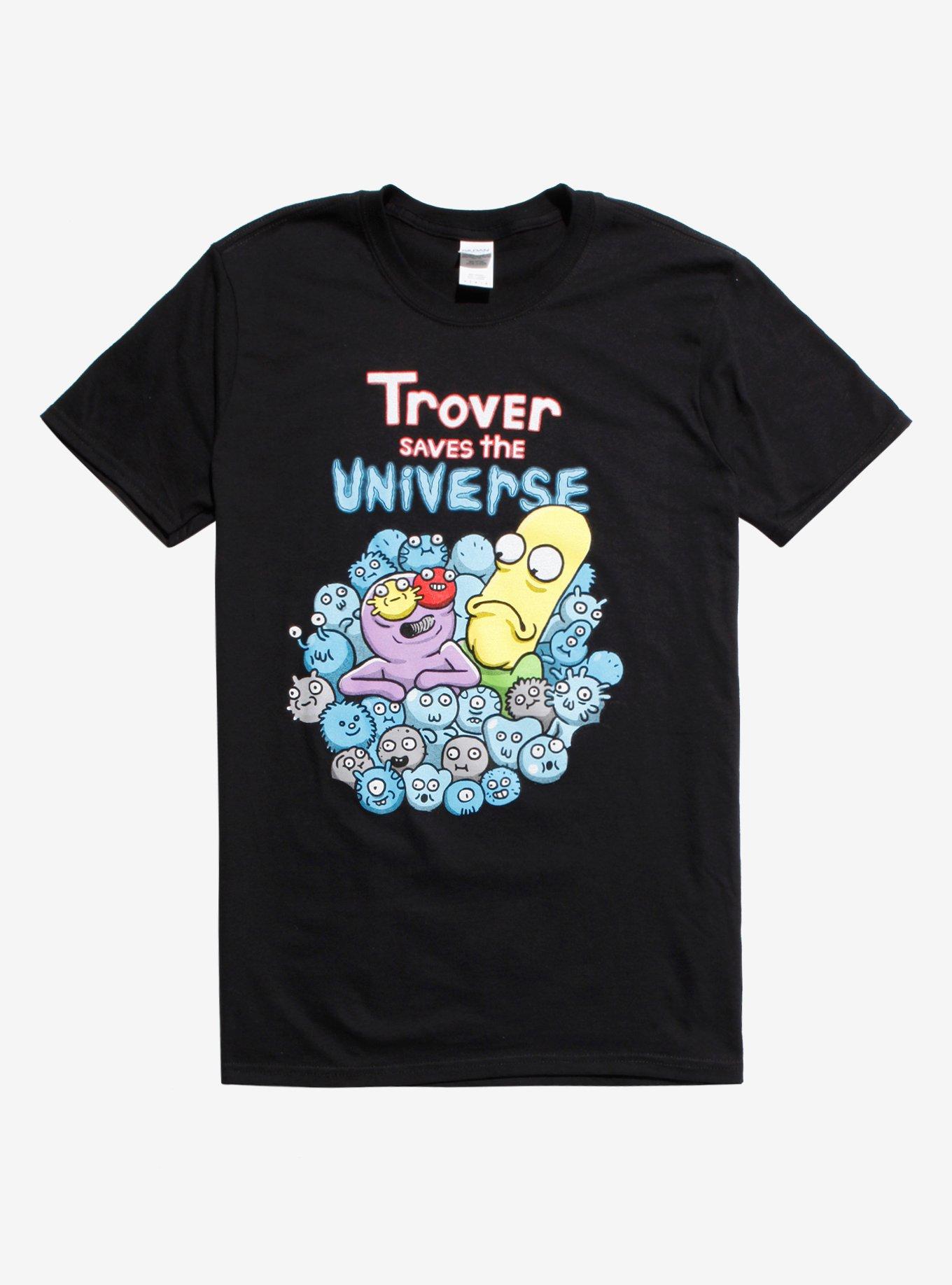 Trover Saves The Universe Logo T-Shirt, BLACK, hi-res