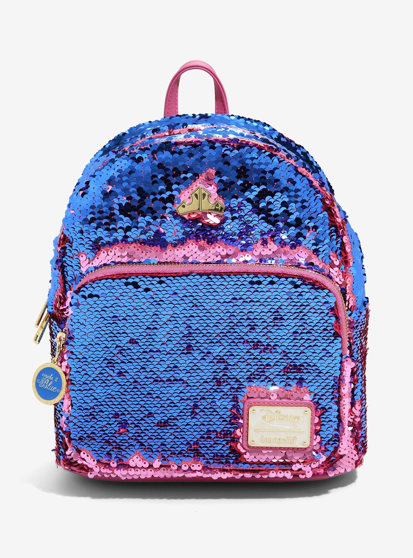 Loungefly Disney Princess Aurora Reversible Sequin Mini Backpack