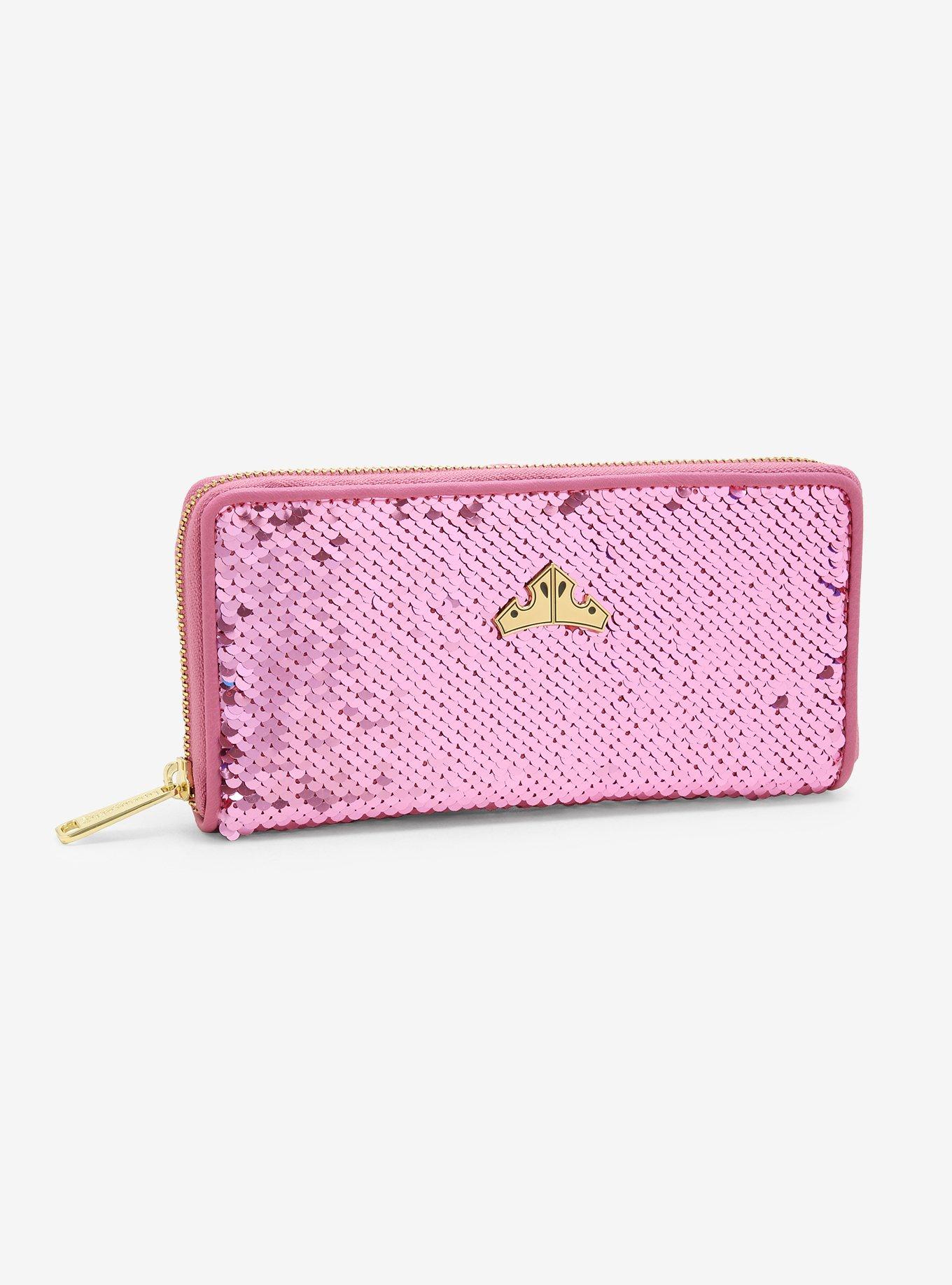 Loungefly Disney Princess Aurora Reversible Sequin Zip Around Wallet, , hi-res