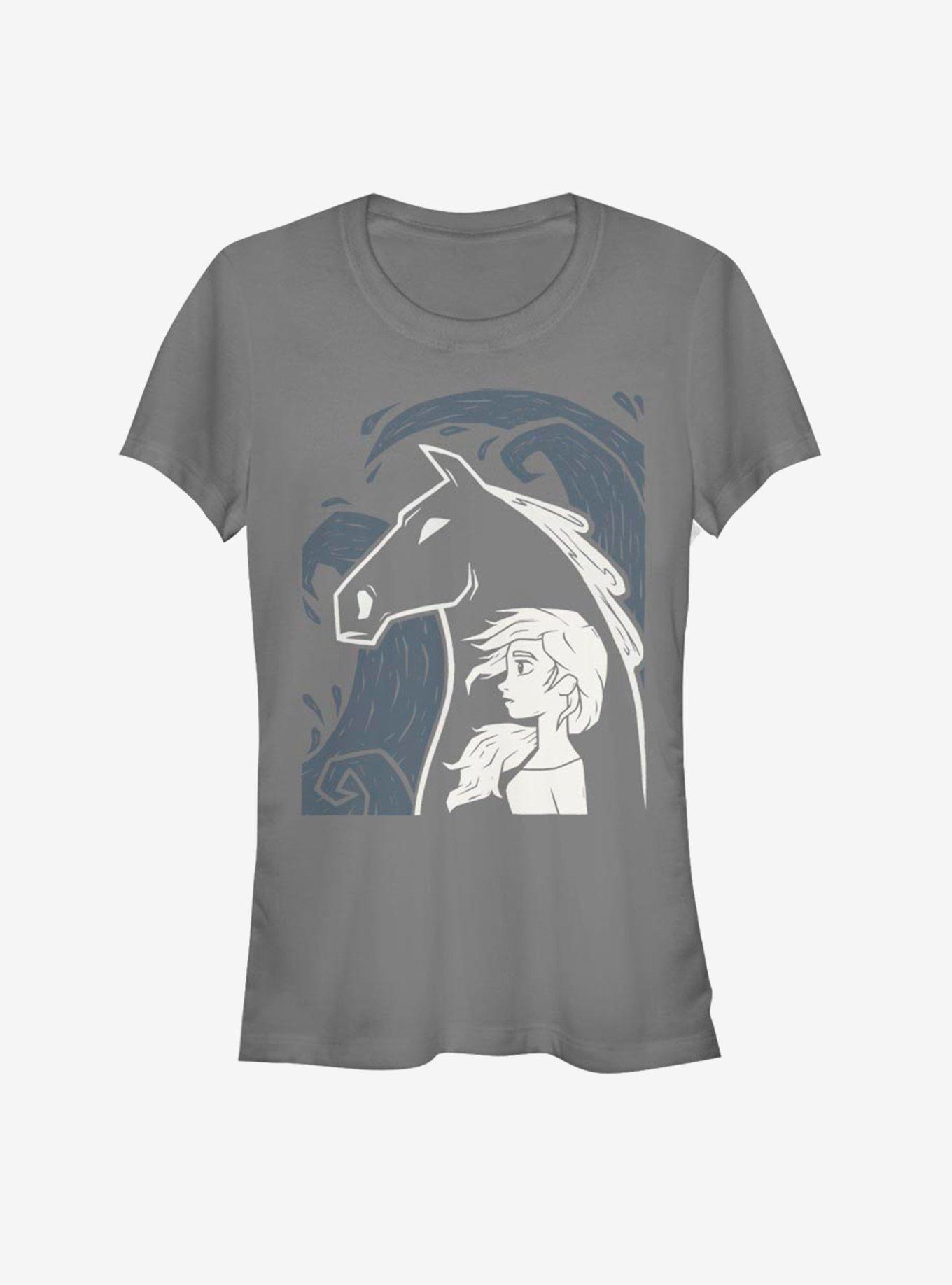 Frozen 2 Elsa Linocut Girls T-Shirt, CHARCOAL, hi-res