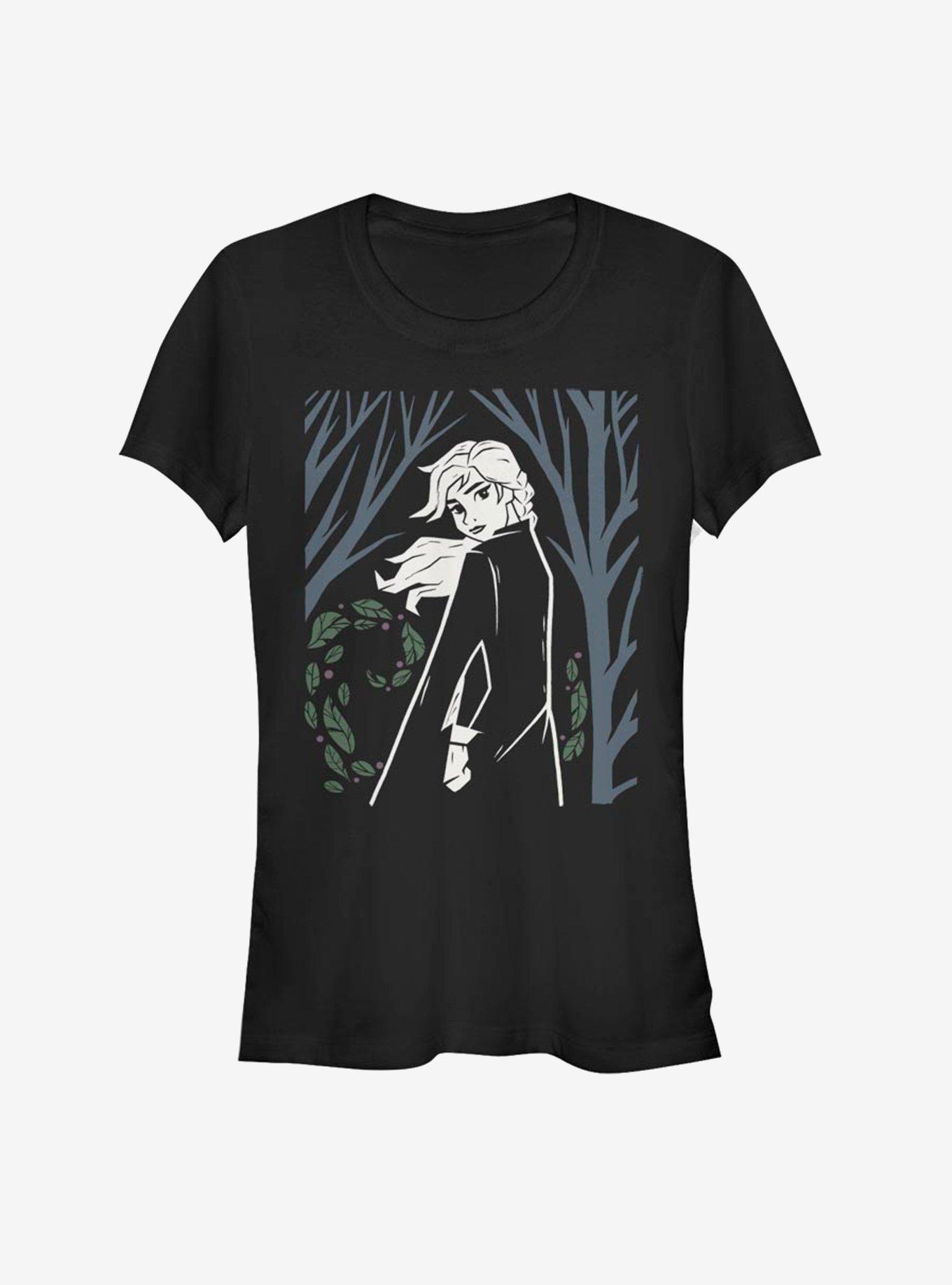 Frozen 2 Elsa Wooded Girls T-Shirt, BLACK, hi-res